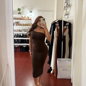 NEW Brown One-Shoulder Dress